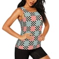 thumbnail image 2 of Fotbe Colorful Checkered Blusas Sin Mangas para Mujer – Estilo Casual, Corte Suelto, Slim-Fit, Cuello Redondo Deportivo, Tops de Verano para Gimnasio y Yoga-Large, 2 of 7
