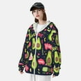 thumbnail image 5 of Kll Avocado Love Print Men'S Women’s Upf 50+ Sun Protection Outdoor Hoodie Jacket Long Sleeve Fishing Hiking Performance Shirt- Medium, 5 of 8