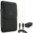 thumbnail image 1 of Type-C Fast Home Charger w Leather Case Belt Clip for Samsung Galaxy A73 5G,A13 5G,A03s Phones - 6ft USB Cable Quick Power Adapter, Holster Cover Pouch Vertical, 1 of 11