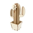 thumbnail image 3 of EeaseCA 1 Set DIY Wooden Hollow Out Assembly Cactus Ornament Home Tabletop Decoration, 3 of 8