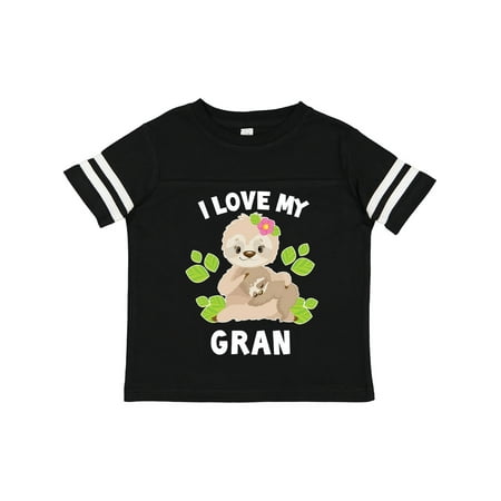 

Inktastic Cute Sloth I Love My Gran with Green Leaves Gift Toddler Boy or Toddler Girl T-Shirt
