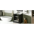 thumbnail image 6 of Lisonu 24-Inch Bathroom Vanity with Ceramic Sink, Black Modern Cabinet with Soft Close Doors, Adjustable Shelves, Silver Handles for Small Bathroom Storage, 6 of 25