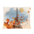 thumbnail image 1 of RYLABLUE Maple Leaf and Eiffel Tower Picture Pillow Case 20x30 inches Two Sides Print, 1 of 1