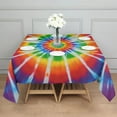 thumbnail image 3 of Rainbow Tie Dye Sunburst Square Tablecloth,Waterproof Square Table Cover,Wipeable Spillproof Washable Table Cover for Home Kitchen Party Decor 42"X42"(107x107cm), 3 of 6