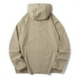 thumbnail image 5 of Men's Lightweight Waterproof Coated Hooded Jacket Solid Color Windbreaker Sunproof Clothing, 5 of 6