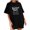 Black, variant on Fesfesfes Women Tops Fashion Woman Solid Round-Neck Print Short Sleeve T-Shirt Printing Loose Blouse Tops T Shirt Women 10(XL)
