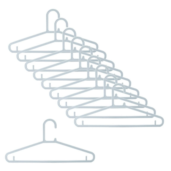 Hangers 10-pack, plastic hangers for clothes, space-saving tubular clothes hangers for suits, coats, trousers, shirts