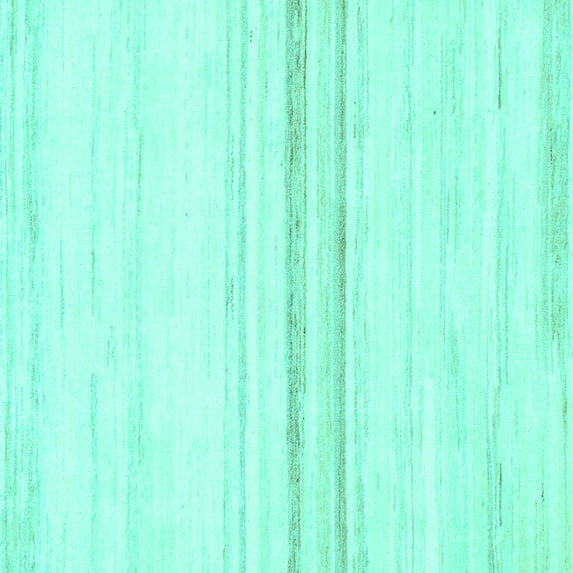 Ahgly Company Machine Washable Indoor Square Solid Turquoise Blue Modern Area Rugs, 8' Square