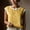 Yellow, variant on Womens Crewneck Sleeveless Spring Summer Trendy Casual Cotton Linen Tops with Lace Decoration Yellow