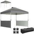 thumbnail image 1 of Outsunny 10' x 10' Pop Up Canopy Tent with 2 Half Sidewalls, Dark Grey, 1 of 10