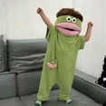 thumbnail image 5 of Funny Big Mouth Monster Onesie Pajamas, Short Sleeve Plush Hooded Jumpsuit Sleepwear, Silly Cartoon One Piece Loungewear, Oversized Fleece Outfit for Family Matching and Pajama Parties, 5 of 8