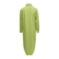 thumbnail image 5 of Falda larga y camisa de vestir lisa de moda para mujer: vestido tipo cárdigan de manga larga, poliéster, tallas S-XXL, adecuado para primavera/otoño, el color blanco puede ser transparente, 5 of 5