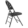 thumbnail image 3 of Pemberly Row 34.5" Deluxe Fan Back Metal Folding Chair in Black (Set of 4), 3 of 5