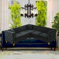 thumbnail image 3 of Modern Velvet L-Shaped 5-Seater Corner Sofa 82.2Inch with 3 Cushions for Multiple Spaces, 3 of 12