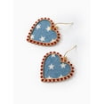thumbnail image 4 of Way to Celebrate Americana Starry Denim Heart Earrings, 4 of 4
