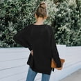 thumbnail image 3 of Crew Neck Mixed Knit Pattern Zipper Slit Long Sleeve Sweater, 3 of 3
