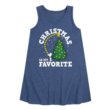 

Peanuts - Christmas Is My Favorite - Toddler and Youth Girls A-line Dress