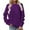 Purple, variant on Fjofpr Sweatshirts for Women Fall Sweatshirt Women Positivitees Women Long Sleeves Casual Solid Color Crewneck Pullover Sweatshirt Tunic Tops