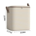 thumbnail image 3 of 1 Pc Laundry Hamper Large Collapsible Laundry Basket, Freestanding Waterproof Clothes Hamper Storage with Easy Carry Handles for Clothes in Bedroom Bathroom College Dorm for Adults, Beige Stripes, 3 of 4
