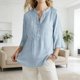 thumbnail image 5 of TaTaai Women's Summer Cardigan V-Neck Long Sleeve Linen Fabric Solid Color Casual Open Front Loose Fit Top Gift, 5 of 7