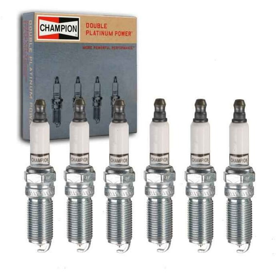 6 pc Champion Double Platinum Spark Plugs compatible with Chevrolet Equinox 3.6L V6 2008-2016