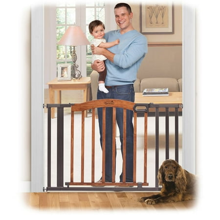 wooden pet gate with door