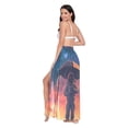thumbnail image 3 of FORMRS Womens Long Sarong Beach Wrap Semi-Sheer Bikini Skirt Bathing Swimsuit Cover Up, Astronaut at Dawn, 3 of 7
