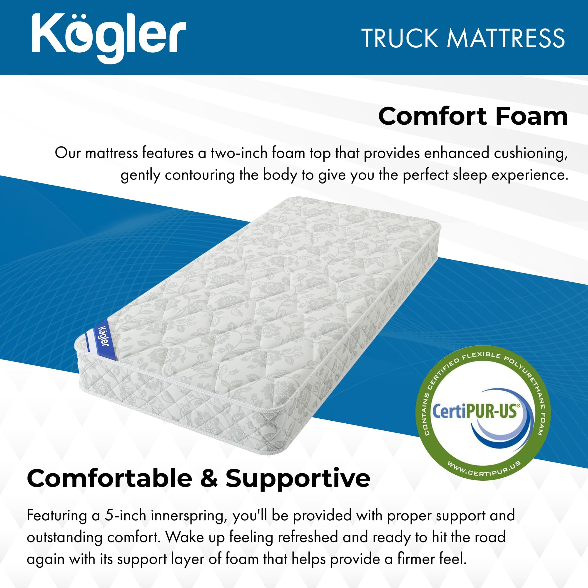 Kogler 7-Inch Luxury Firm Quilt 39X80 Luxury Firm Quilt Innerspring Hybrid