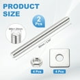 thumbnail image 2 of M8x90mm Fully Threaded Rod, 2Set 304 Stainless Steel Threaded Rods Bar Studs Right Hand Threads with Nut Square Washer for Structural Anchoring Fastening Screw, 2 of 7