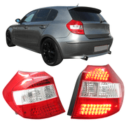 Ikon Motorsports Compatible with 08-11 BMW E87 1 Series 120i 125i 128i 130i 135i LED Red Clear Tail Lights