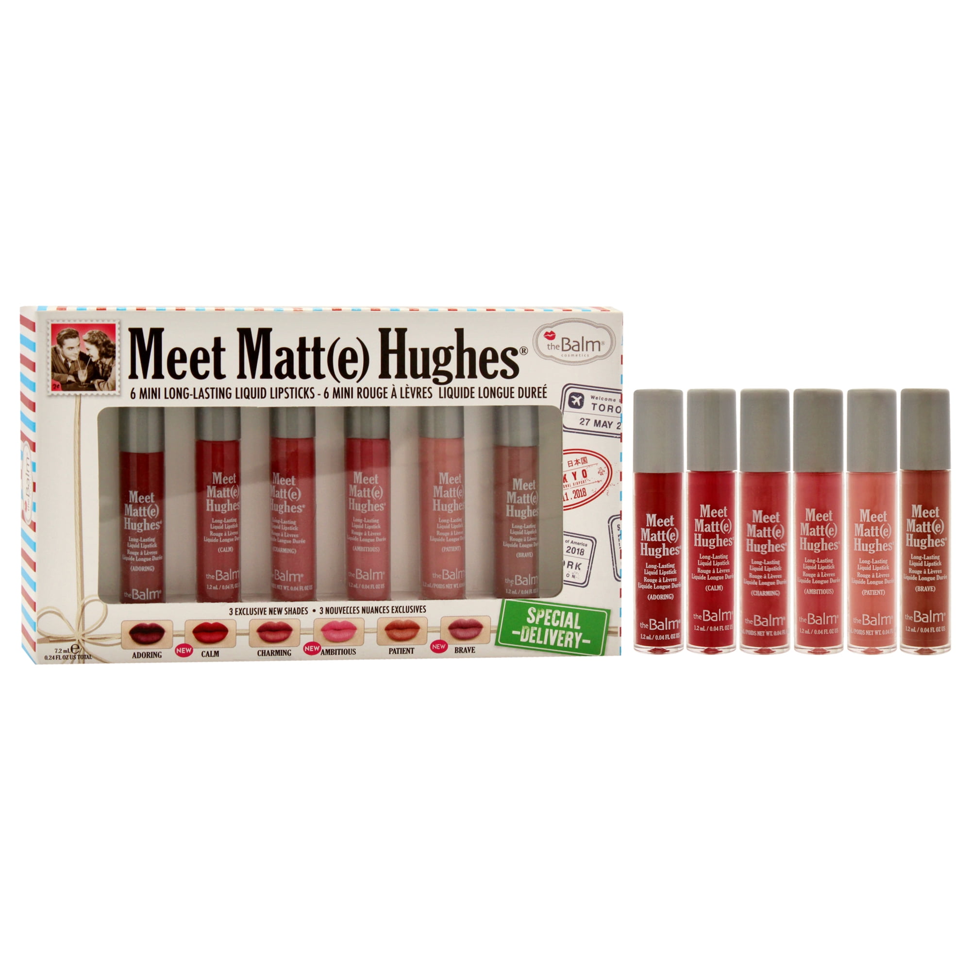 Meet Matte Hughes Mini Long-Lasting Liquid Lipsticks Set by the Balm for Women - 6 Pc Kit Set