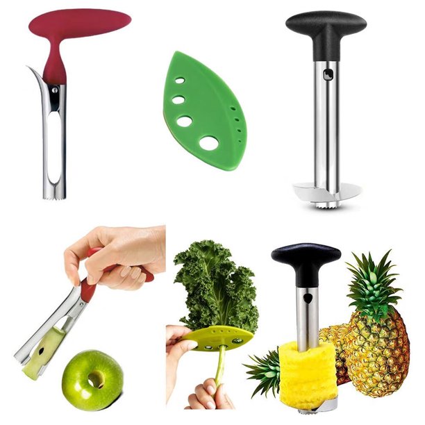 Apple Corer + Pineapple Tool + Herb Kale Stripper Lever Tool by BRIGHT