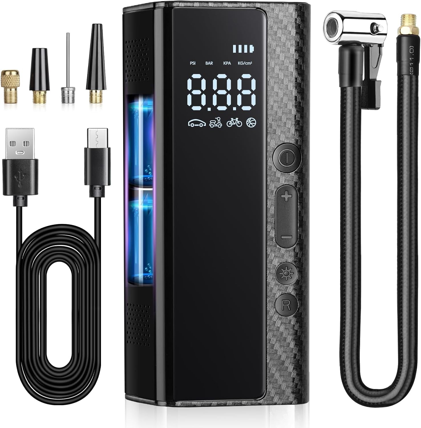 Tire Inflator Portable Air Compressor, Cordless Car Tire Air Pump, 150 PSI Powerful Tire Inflator with LCD Display for Car, Bikes, Ball, Motorcycle Tires