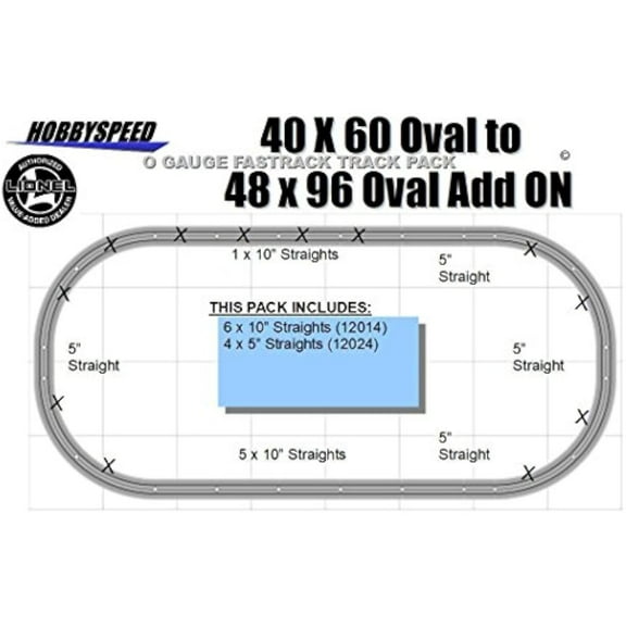 40x60 CONVERSION to 48X96 OVAL TRACK LAYOUT PACK O GAUGE