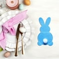 thumbnail image 5 of Set of 4 Bunny Flatware Holders - Easter Cutlery Bags with Tail, Cute Bunny-Shaped Utensil Holders for Table Decoration, Easy to Slide in Knives and Forks, Perfect for Easter Party Dinner(Blue), 5 of 7