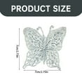 thumbnail image 3 of GQDIN Christmas Glitter Butterfly Ornament with Clip - Hollow Artificial Hanging Decor for Xmas Tree Wedding Wreath Holiday Party Decoration Supplies, 3 of 9