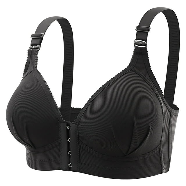 Bras Wireless Adjustable Zero-Irritation Bra With Slimming Side Support Plus Size Plus Size Sports Bra Black 38/85