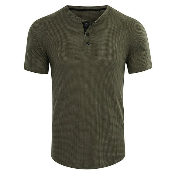 Floenr Mens T Shirts,Men's Plus Size Shirts Solid Color Short Sleeve T-Shirts Button-Up Shirts