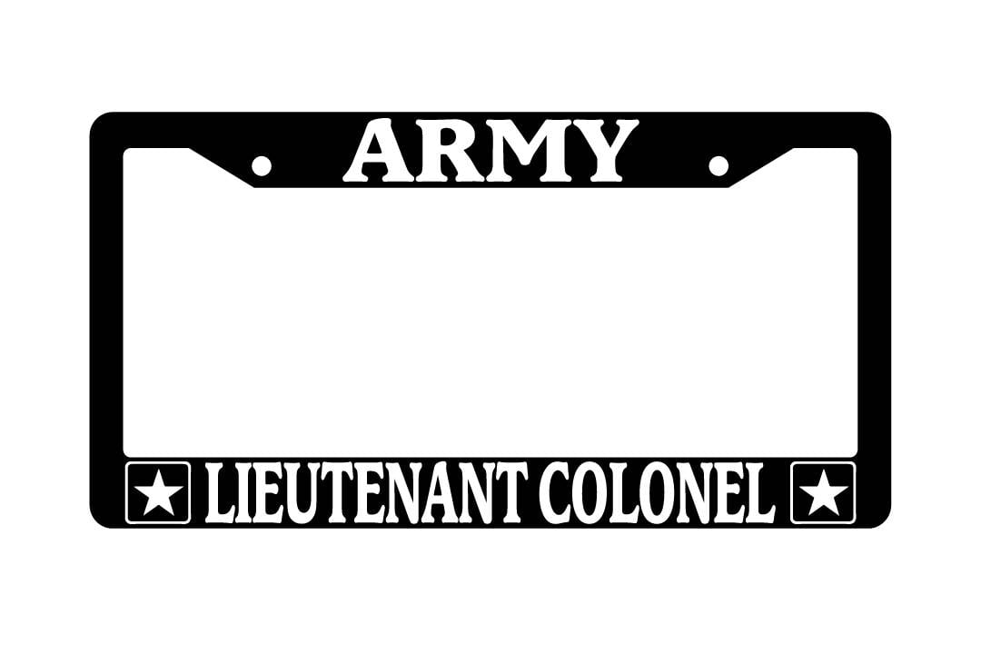 Army Lieutenant Colonel Black Plastic License Plate Frame