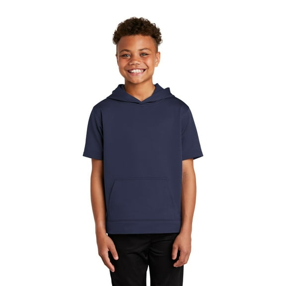 Sport-Tek Youth Sport-Wick Fleece Short Sleeve Hooded Pullover. Yst251
