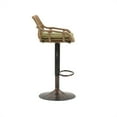 thumbnail image 7 of Swivel Bar Stools Set of 2 Adjustable Counter Height Bar Stools, Retro PE Rattan Bar Chair Upholstered Barstools with Footrest and Metal Base for Home Pub Kitchen Island and Dining Room, Green, 7 of 7
