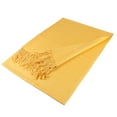 thumbnail image 4 of TZ Promise Women Yellow Gold Pashmina Shawl and Wrap Soft Solid Color Scarf with Fringes, 4 of 6