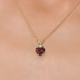 thumbnail image 3 of Gem Stone King 14K Yellow Gold Red Garnet and White Moissanite Pendant Necklace for Women | 2.04 Cttw | Gemstone January Birthstone | Heart Shape 8MM | With 18 inch Chain, 3 of 6