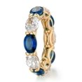 thumbnail image 2 of HeartsAndYou Oval Alternating Natural Sapphire Moissanite Eternity Band 14k SOLID Yellow Gold, 2 of 9