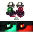 thumbnail image 2 of ALL-CARB 2Pcs 12V LED Bow Navigation Lights Stainless Steel Marine Boat Yacht Pontoon Red Green Deck Mount, 2 of 6