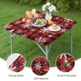 thumbnail image 4 of Red and Black Christmas Snowflake Pattern Square Fitted Tablecloth with Elastic Edge,Square Table Cover,Washable Elastic Table Cover for Home Kitchen Party Decor 34"x34", 4 of 6