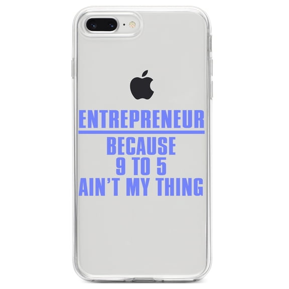 DistinctInk Clear Shockproof Hybrid Case for iPhone 7 PLUS / 8 PLUS (5.5" Screen) TPU Bumper Acrylic Back Tempered Glass Screen Protector - Entrepreneur Because 9 to 5 Ain't My Thing