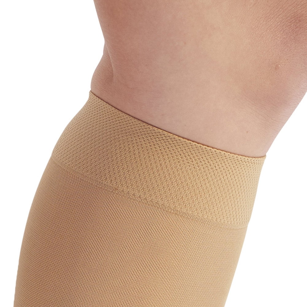 Ames Walker AW Style 213 Microfiber Opaque 20-30 mmHg Firm Compression Open Toe Knee High Stockings Natural Large