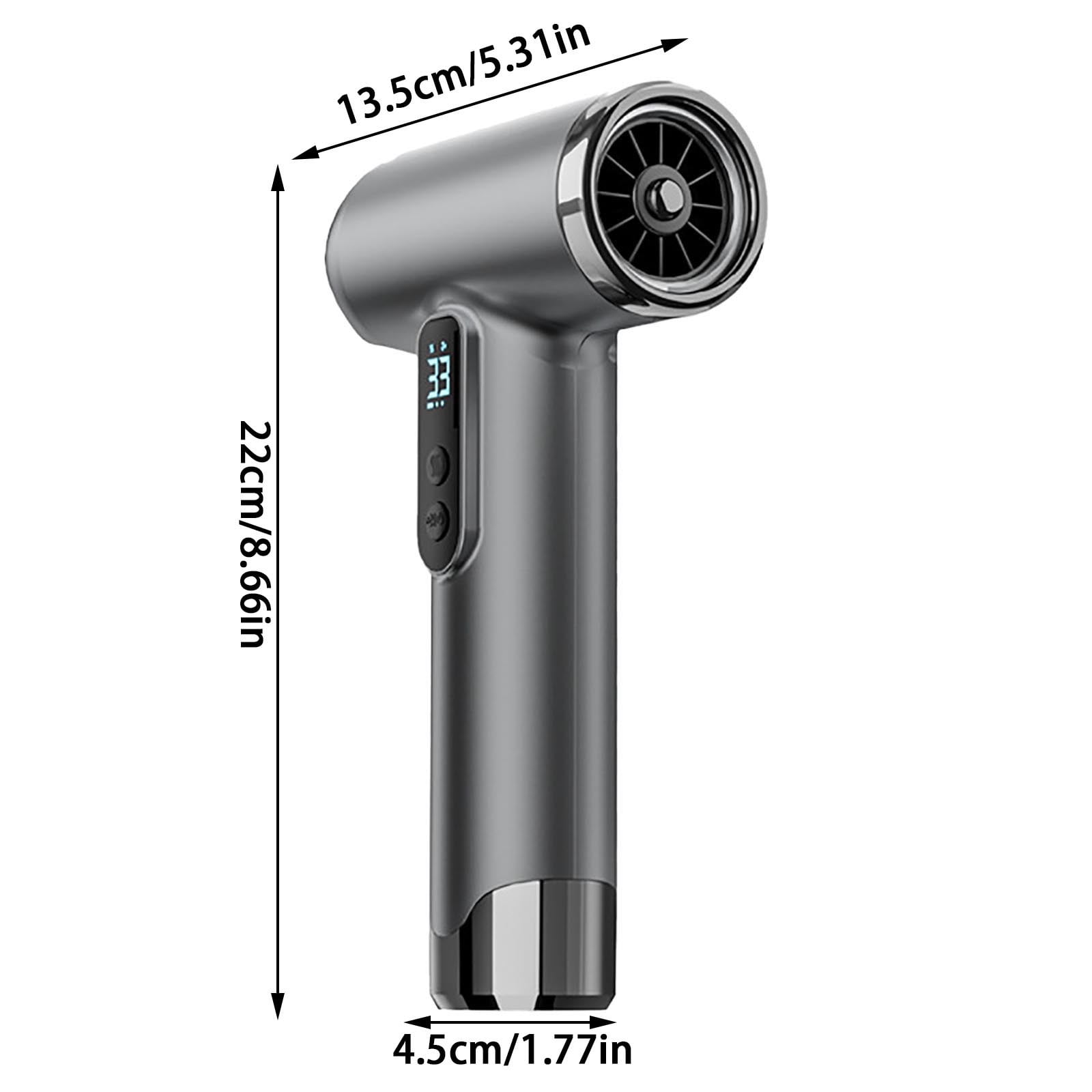 Cordless Hair Dryer, USB Rechargeable Hair Dryer with Digital Display Screen, Adjustable 3 Speeds Cold Hot Wind, Portable Wireless Hair Dryer for Travel Camping (Grey)