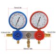 thumbnail image 1 of Refrigerant Fluorine Gauge, 0-500psi Leakproof High Accuracy Rubber AC Diagnostic Manifold Gauge  For R134A R12 R22, 1 of 8